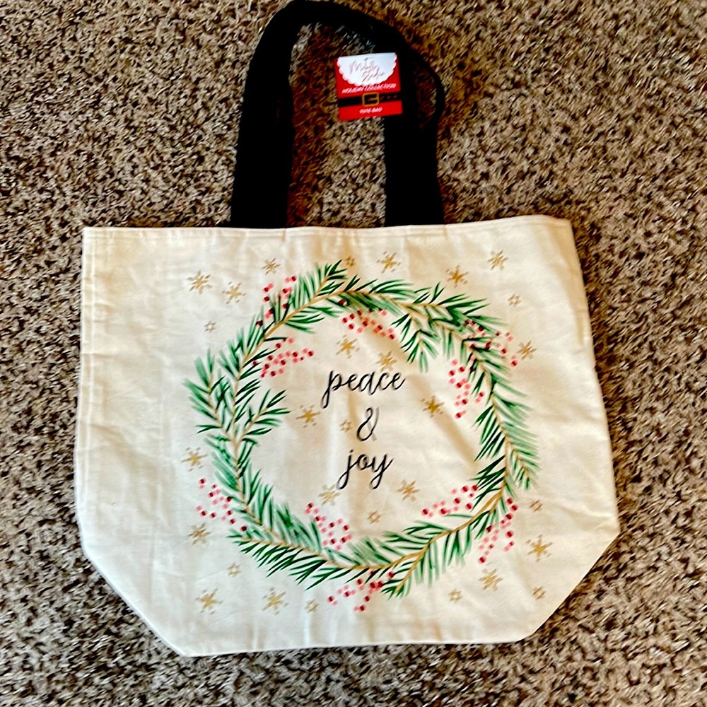 NWT-Christmas Tote Extra Large | double sided | measurements | 23”x18”x9” |